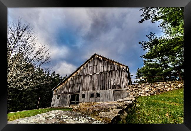 The Barn Falling Waters Framed Print by Lou Divers