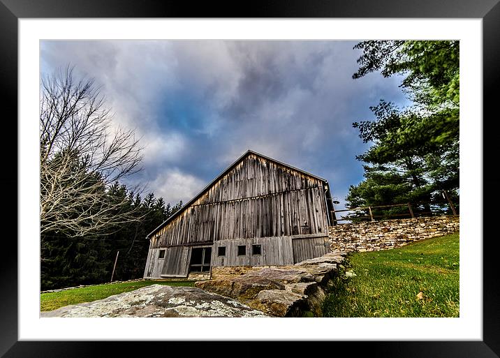 The Barn Falling Waters Framed Mounted Print by Lou Divers