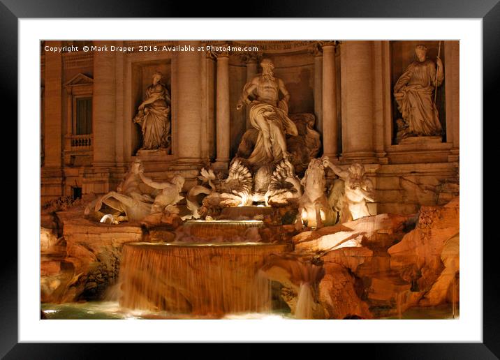 Trevi Fountain at Night Framed Mounted Print by Mark Draper