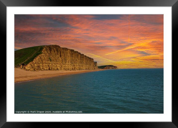 West Bay at Sunset Framed Mounted Print by Mark Draper
