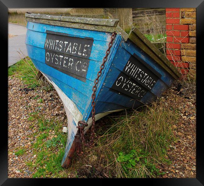 Whitstable Oyster Boat Framed Print by Stewart Nicolaou