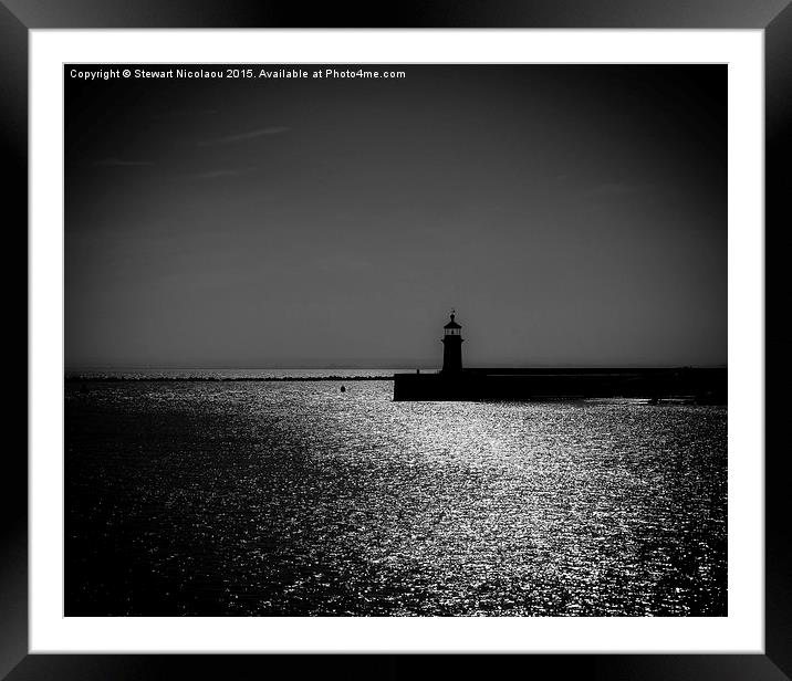  Moonlight Dancing on the Sea Framed Mounted Print by Stewart Nicolaou