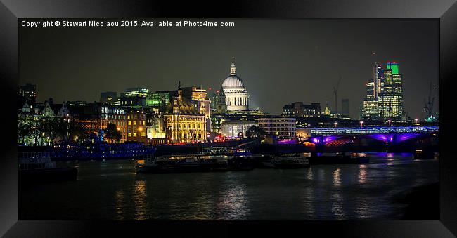  London St Paul's Cathedral By Night Framed Print by Stewart Nicolaou