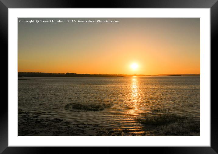 Setting Sun, Down By The Waters Edge Framed Mounted Print by Stewart Nicolaou