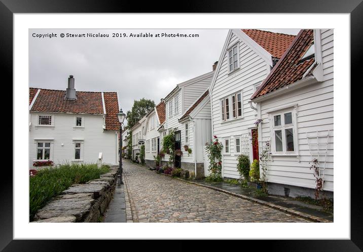 Old Town Stavanger, Norway Framed Mounted Print by Stewart Nicolaou