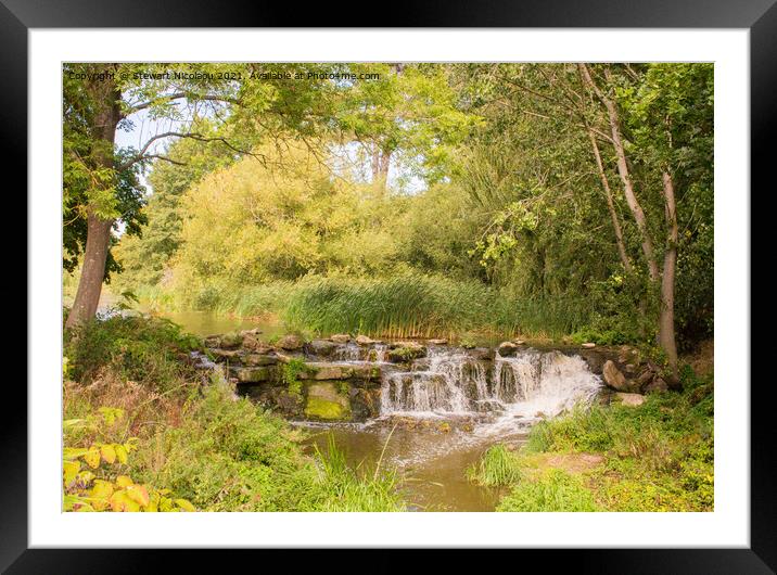 A Woodland Walk With Miniature Waterfalls Framed Mounted Print by Stewart Nicolaou