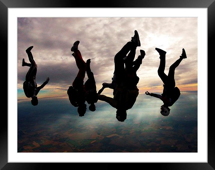 skydive over england Framed Mounted Print by Ewan Cowie