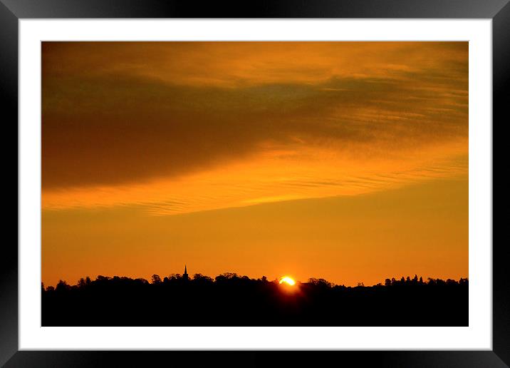 Sunset over Barrowby in Lincolnshire Framed Mounted Print by Colin Brittain