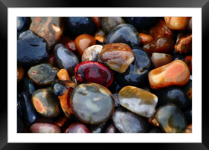 Pebbles on the beach Framed Mounted Print by Colin Brittain