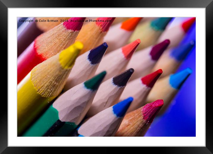 Colourful Crayons Framed Mounted Print by Colin Brittain