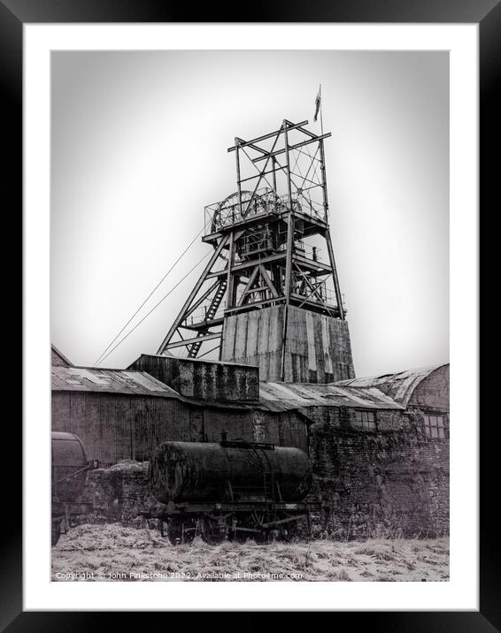 The Pit Head at Big Pit Framed Mounted Print by John Pinkstone