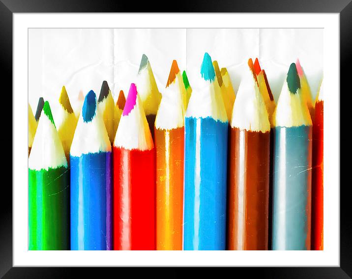  Colouring Pencils 2 Framed Mounted Print by John Pinkstone