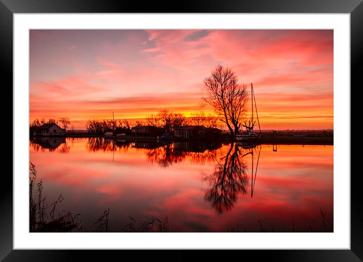 Thurne Windmill Sunset River Thurne Framed Mounted Print by James Taylor