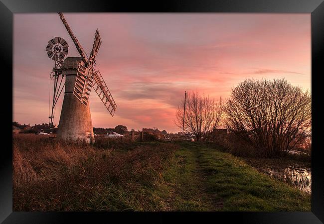 Thurne Windmill Sunset River Thurne Framed Print by James Taylor