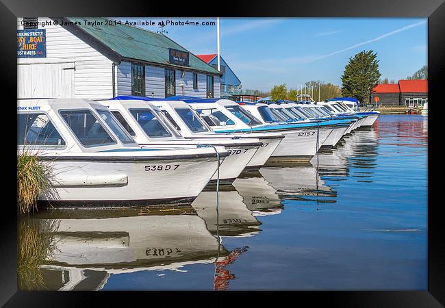 Day Boats Ready At Potter Heigham Framed Print by James Taylor
