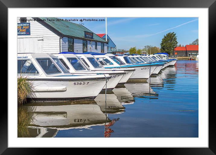 Day Boats Ready At Potter Heigham Framed Mounted Print by James Taylor