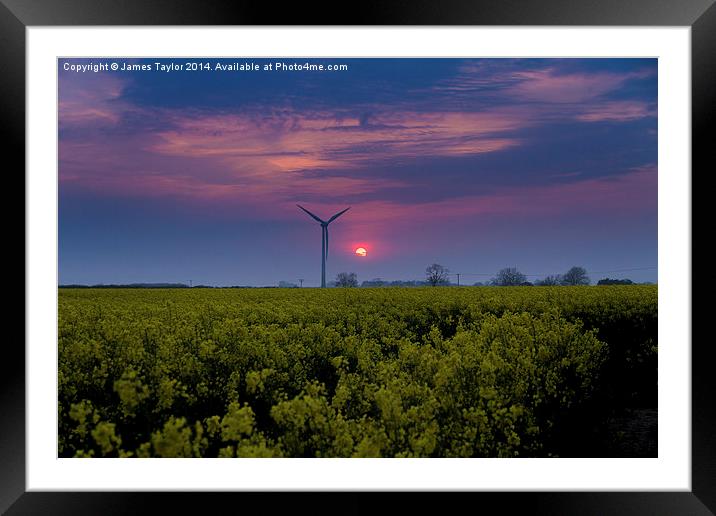 Sunset over looking Martham, Norfolk Framed Mounted Print by James Taylor