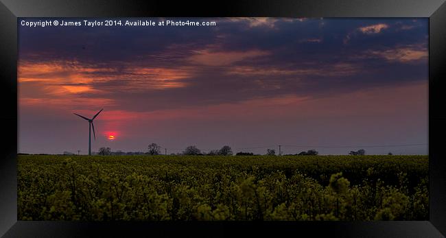 Sunset over Martham Framed Print by James Taylor