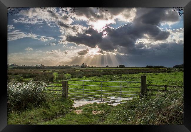  Sun Rays at Somerton Framed Print by James Taylor