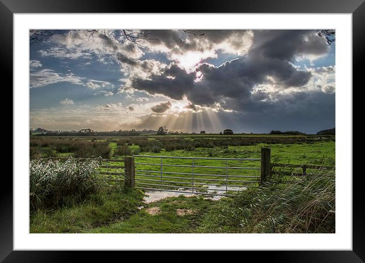  Sun Rays at Somerton Framed Mounted Print by James Taylor