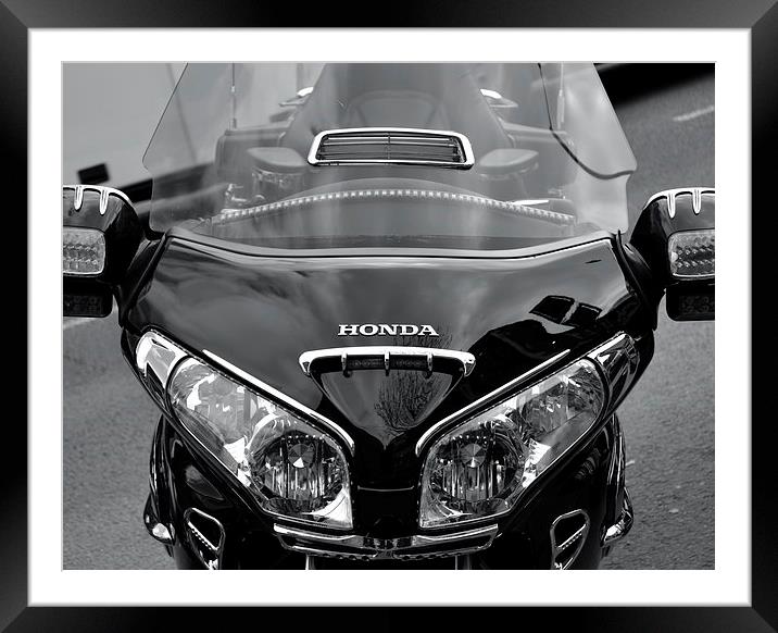 Honda Black and White Framed Mounted Print by Jason Moss