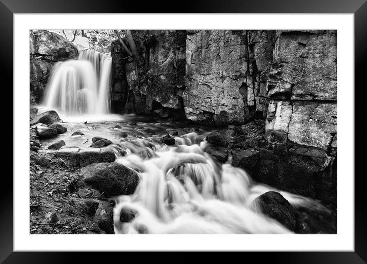 Lumsdale Waterfall Framed Mounted Print by Jason Moss