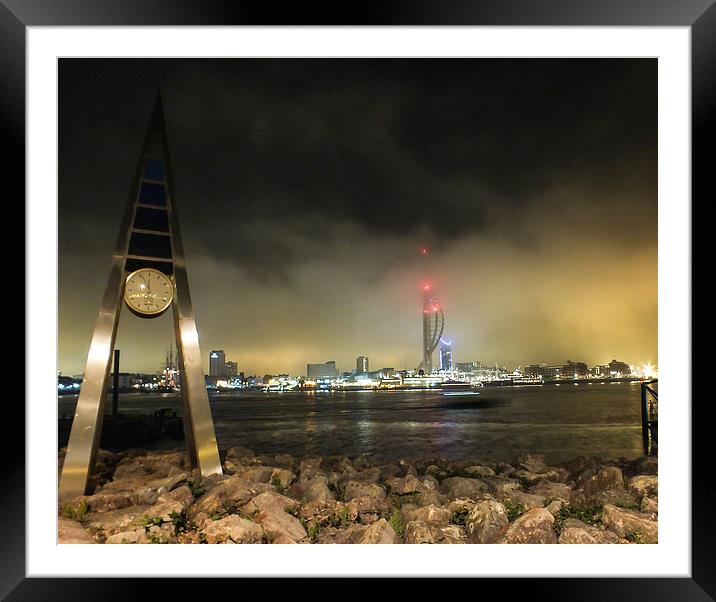 gosport clock and spinaker tower Framed Mounted Print by nick wastie