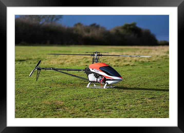 model helicopter Framed Mounted Print by nick wastie