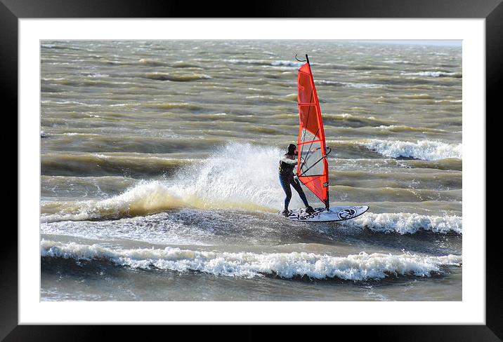 wind surfer Framed Mounted Print by nick wastie