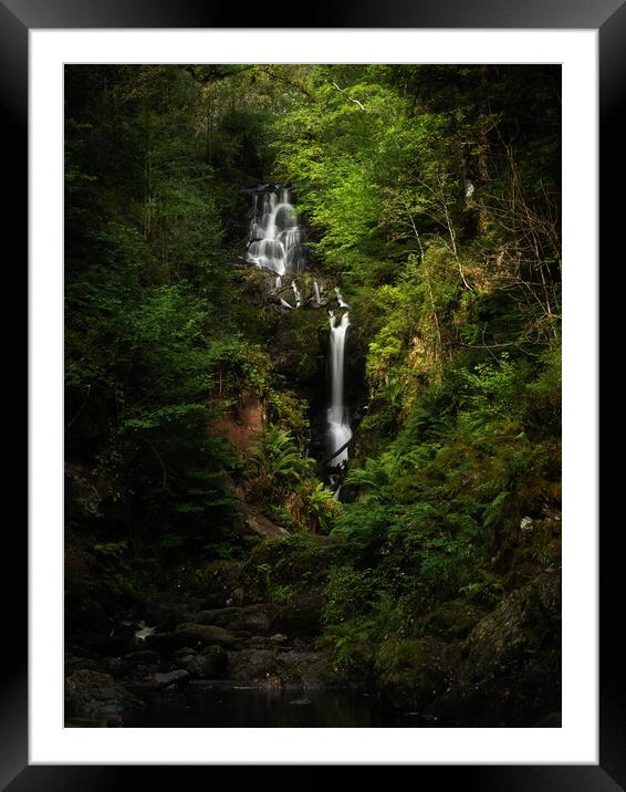 Little Fawn Waterfall, Aberfoyle. Framed Mounted Print by Tommy Dickson