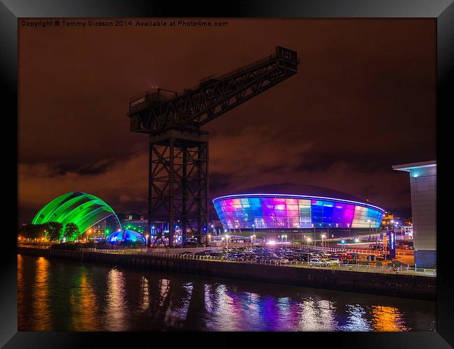 Vibrant Glasgow Nightscape Framed Print by Tommy Dickson
