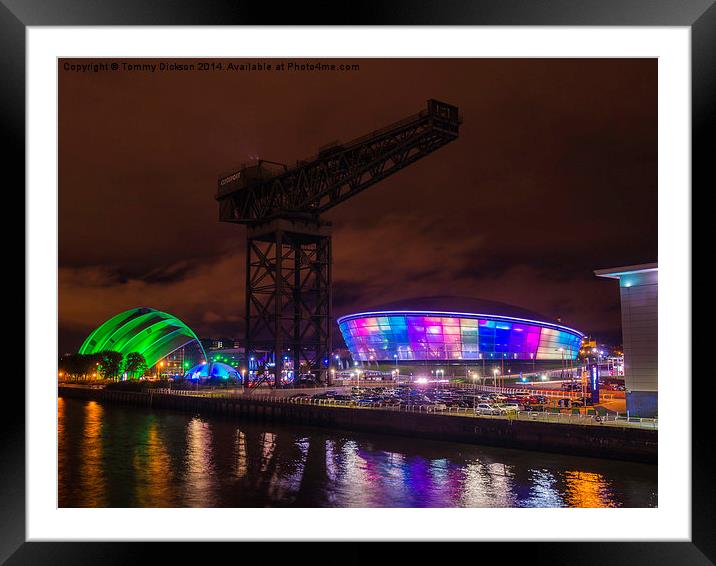 Vibrant Glasgow Nightscape Framed Mounted Print by Tommy Dickson