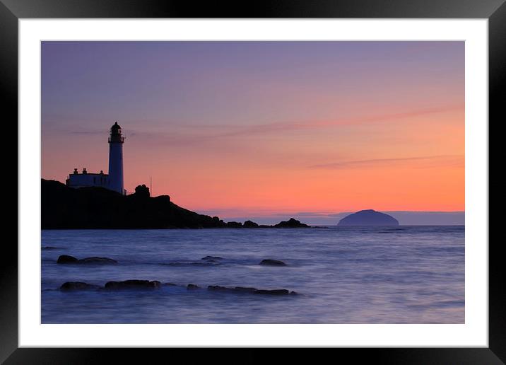 Turnberry Lighthouse towards Ailsa Craig Framed Mounted Print by Tommy Dickson