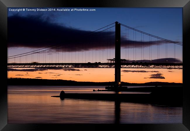 Forth Road Bridge Sunset Framed Print by Tommy Dickson