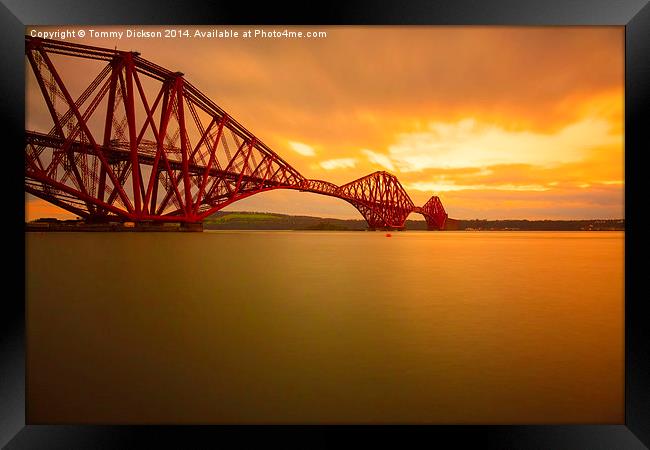Tranquil Sunset Over Iconic Forth Rail Bridge Framed Print by Tommy Dickson
