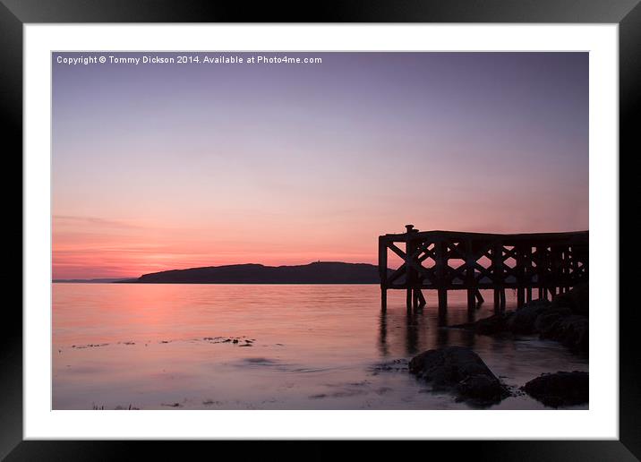 Tranquil Sunset on Portencross Pier Framed Mounted Print by Tommy Dickson
