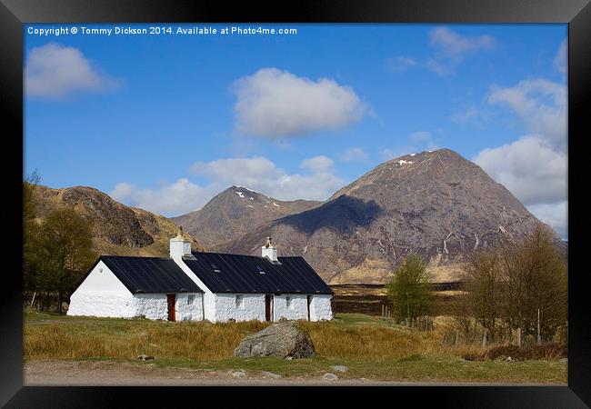 Buachaille Etive Mor and Blackrock Cottage Framed Print by Tommy Dickson