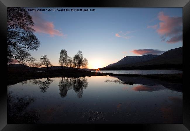 Serene Sunrise Over Scottish Loch Framed Print by Tommy Dickson