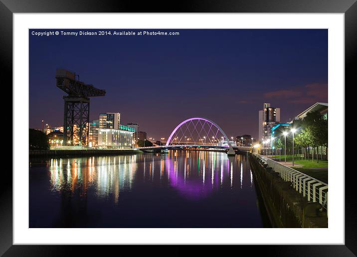 Glasgows Shimmering Squinty Bridge Framed Mounted Print by Tommy Dickson