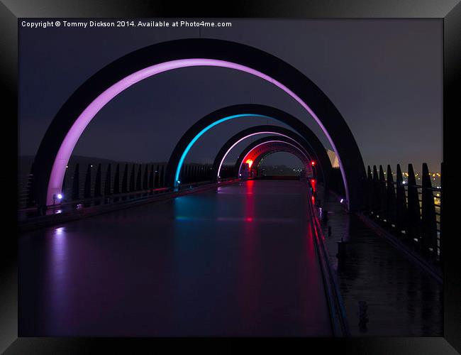 Falkirk Wheel at night Framed Print by Tommy Dickson