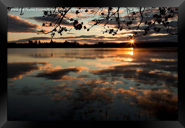 Serene Sunrise over Scottish Lake Framed Print by Tommy Dickson