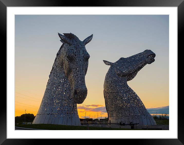 The Kelpies, Falkirk. Framed Mounted Print by Tommy Dickson