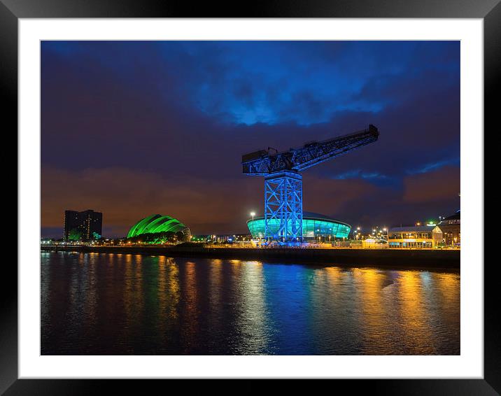 Glittering Glasgow Nightscape Framed Mounted Print by Tommy Dickson