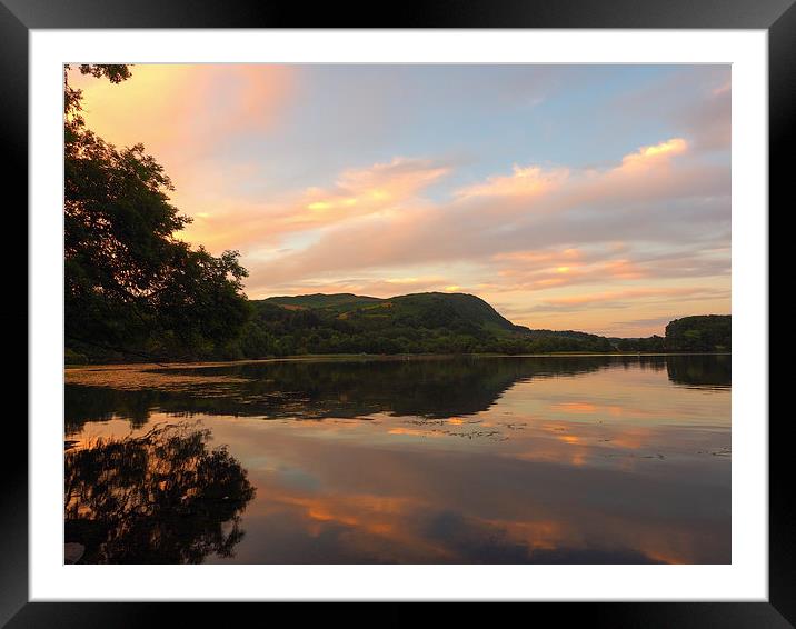 Serene Sunset Reflections at Scotlands Only Lake Framed Mounted Print by Tommy Dickson