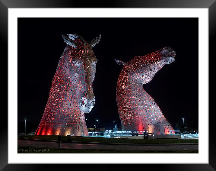 The Enchanting RedLit Kelpies Framed Mounted Print by Tommy Dickson