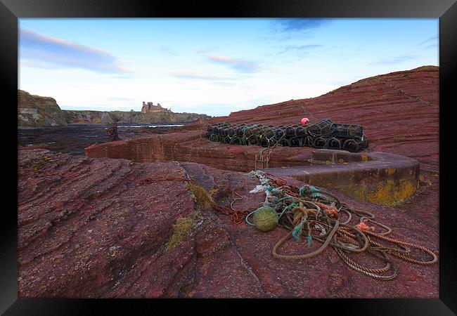  Seacliff harbour looking towards Tantallon Castle Framed Print by Tommy Dickson