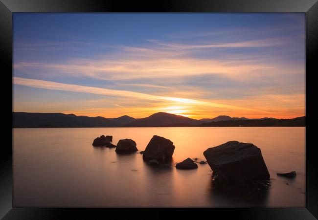 Sunset at Loch Lomond. Framed Print by Tommy Dickson