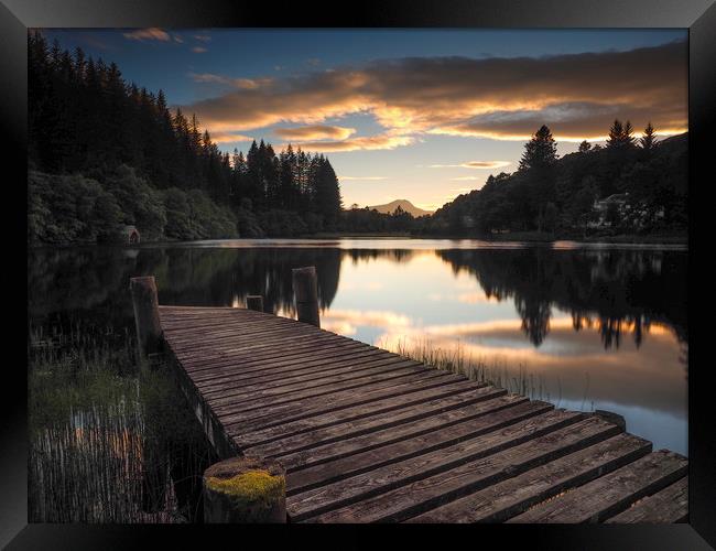 Loch Ard at Sunset Framed Print by Tommy Dickson