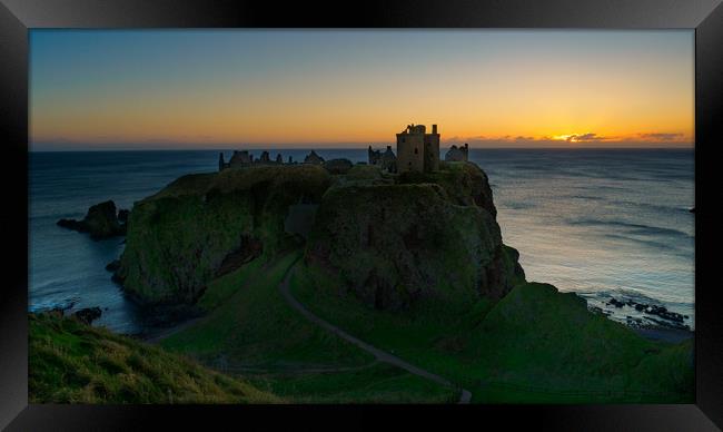 Dunnottar Castle at Sunrise. Framed Print by Tommy Dickson