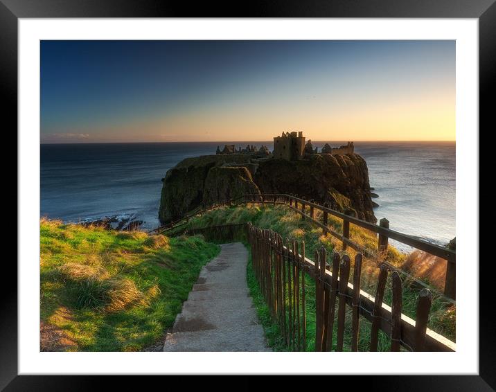 Sunrise at Dunnottar Castle. Framed Mounted Print by Tommy Dickson